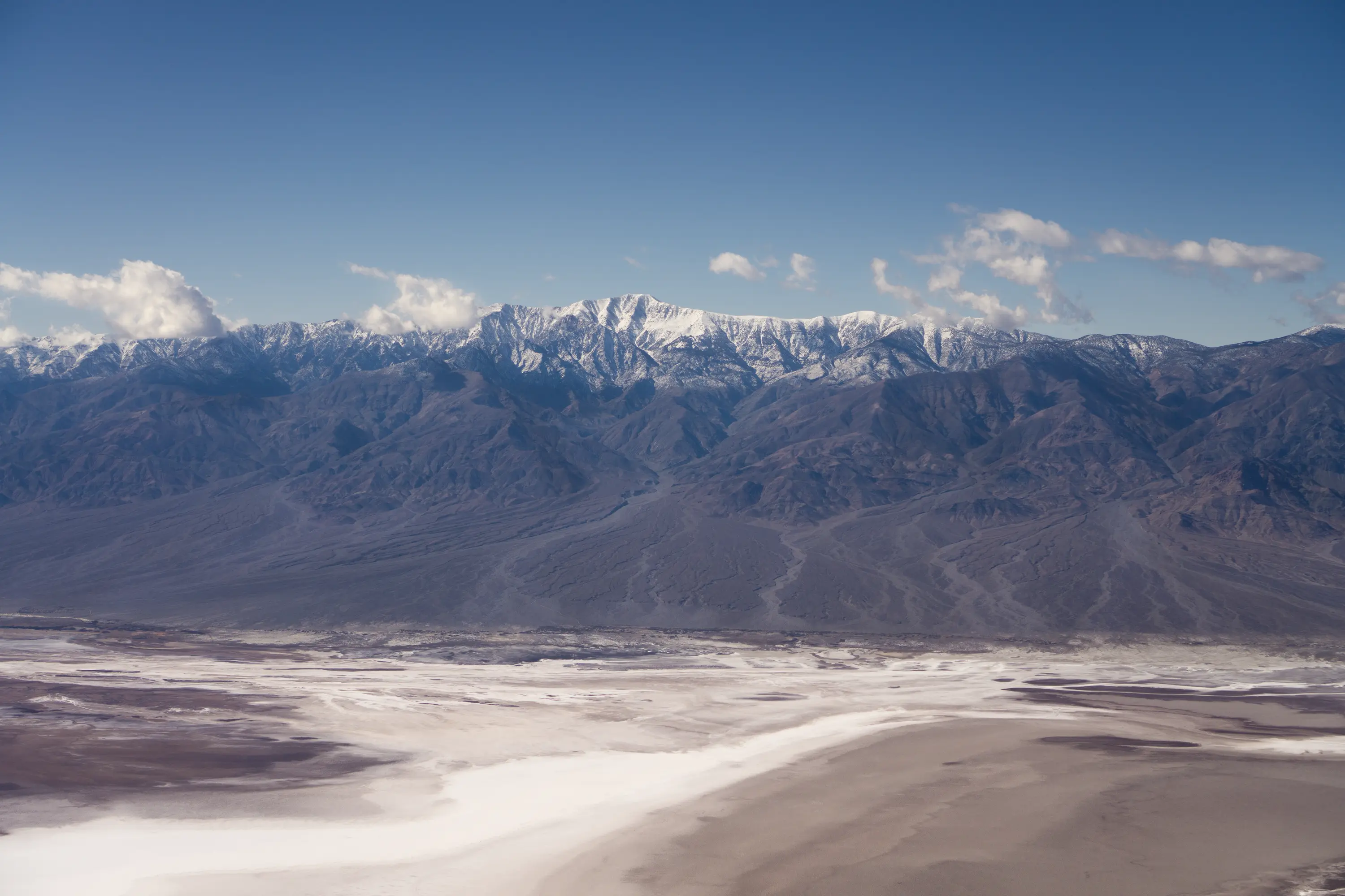 Telescope Peak towers over Badwater Basin.