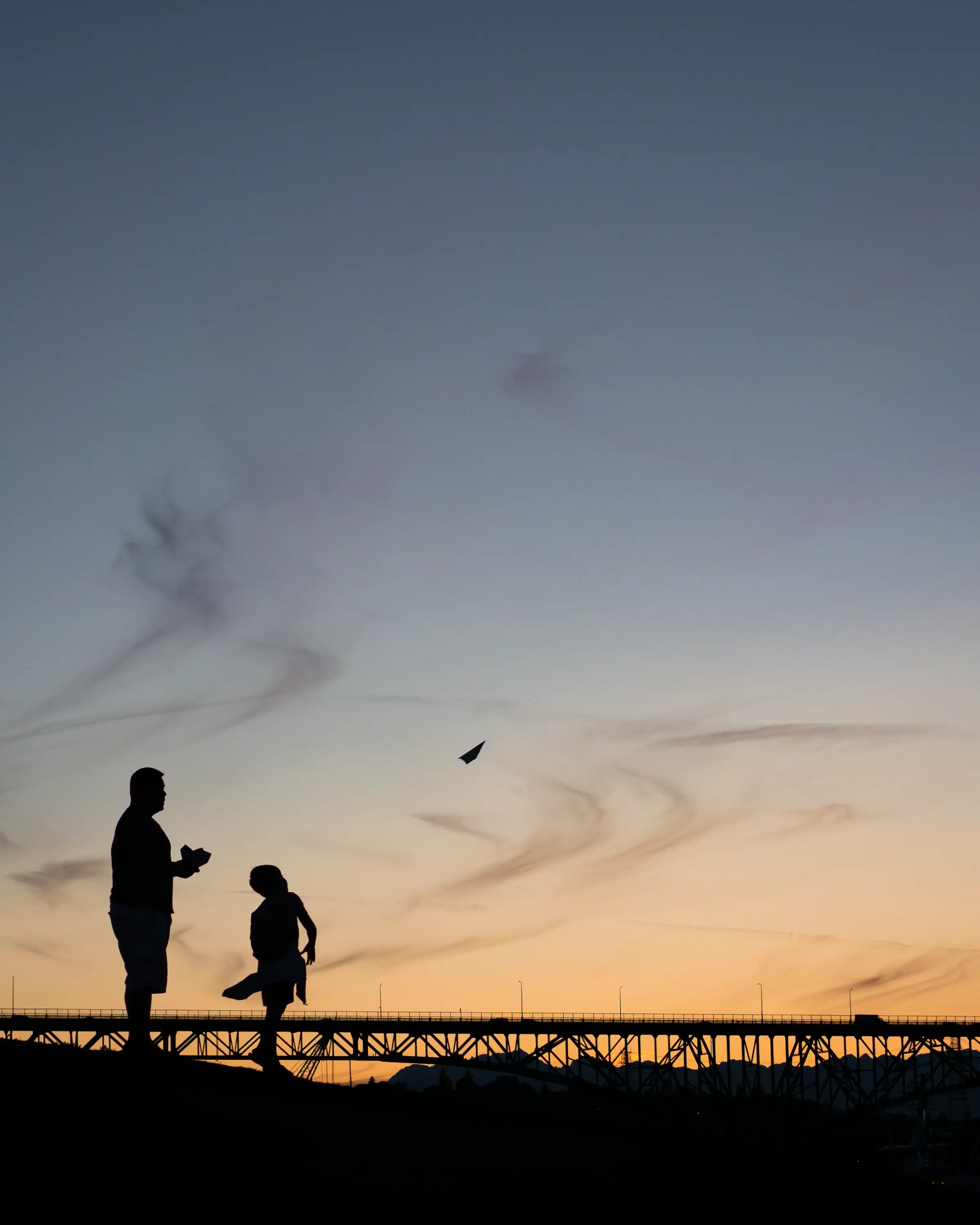 Liftoff. Father and Son perhaps? Gasworks Park.