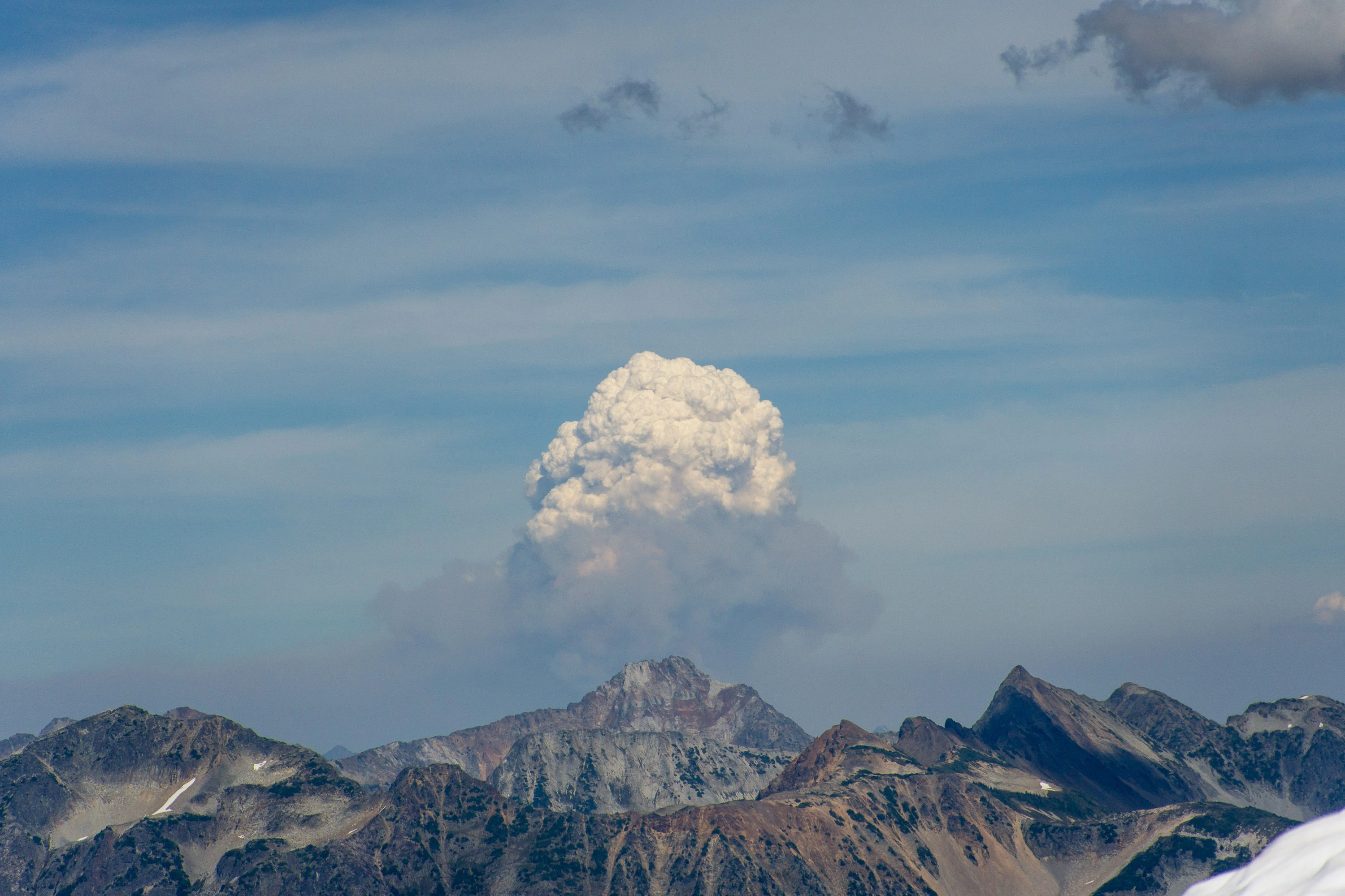 pyrocumulus clouds over the North Cascades, taken from Ruth.