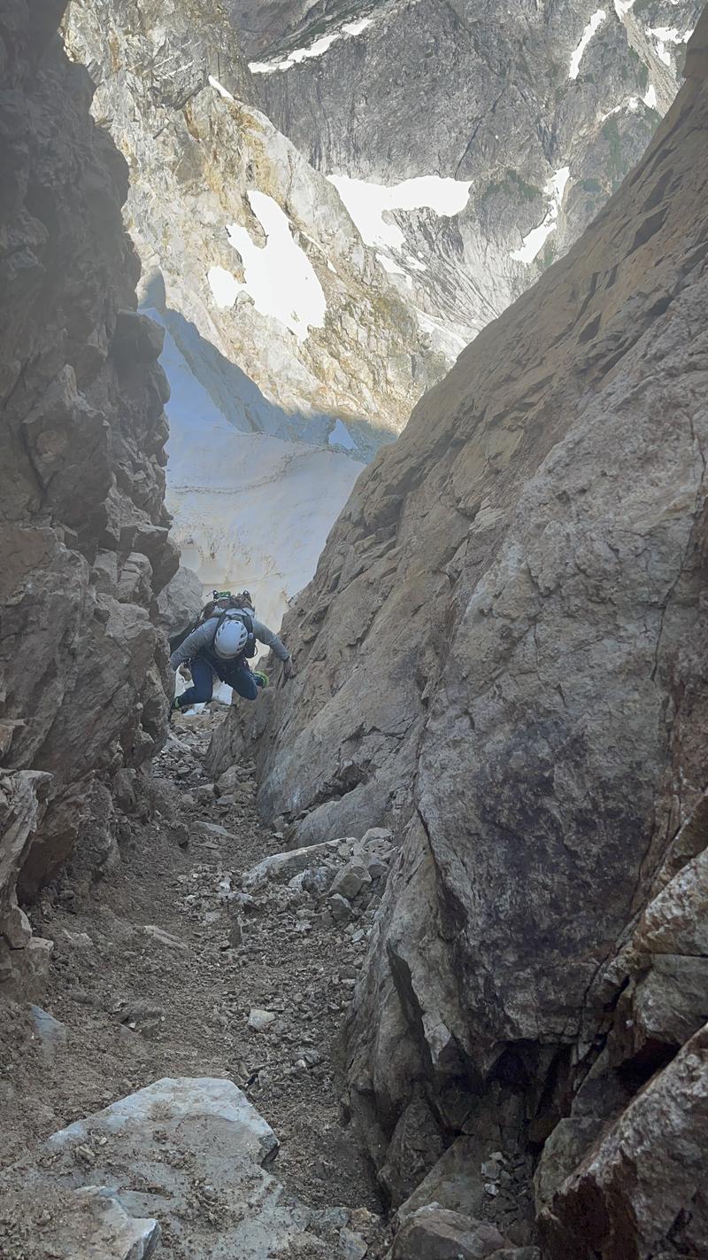 Getting to the start of the climb using the flying mantle technique