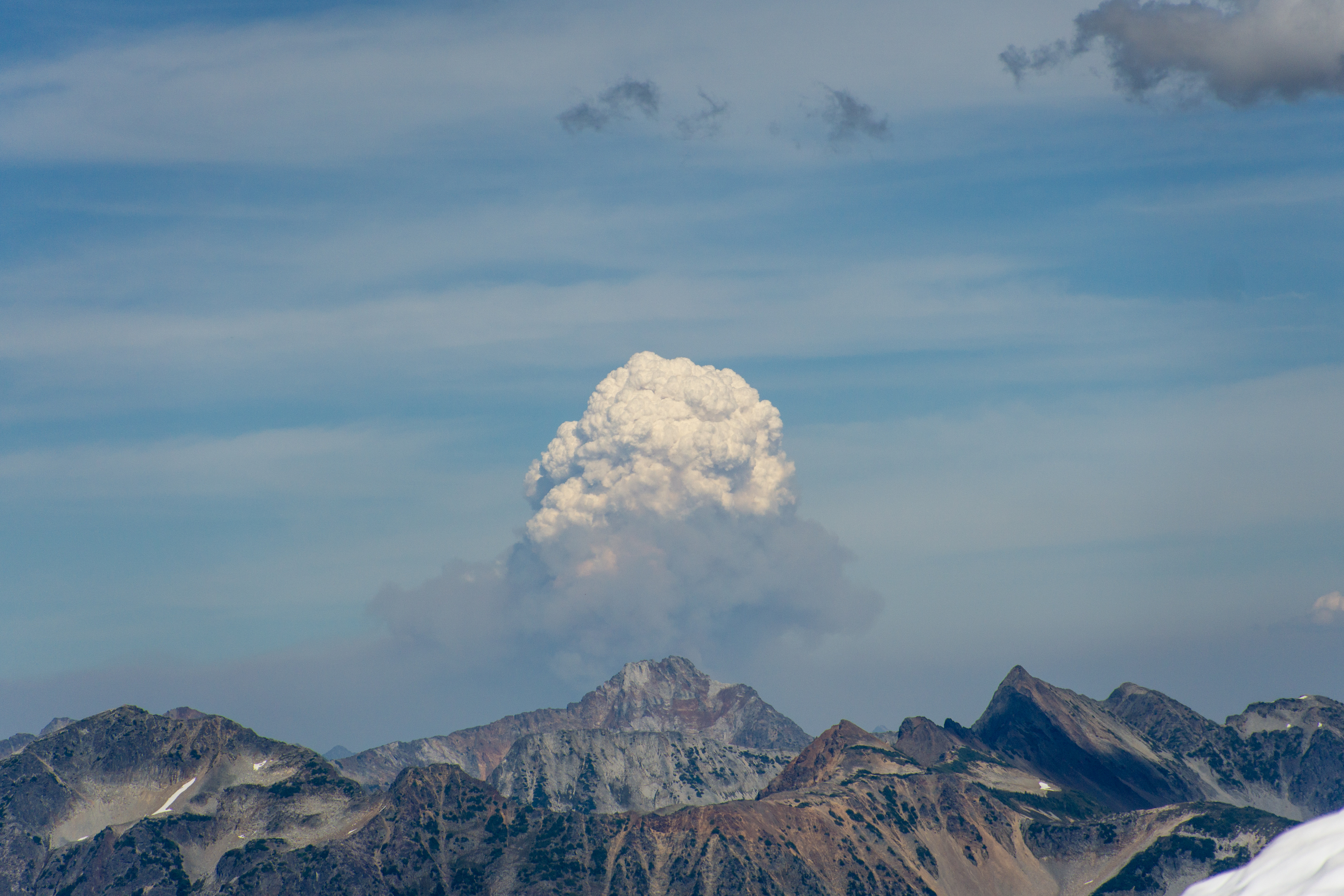 pyrocumulus clouds over the North Cascades, taken from Ruth.