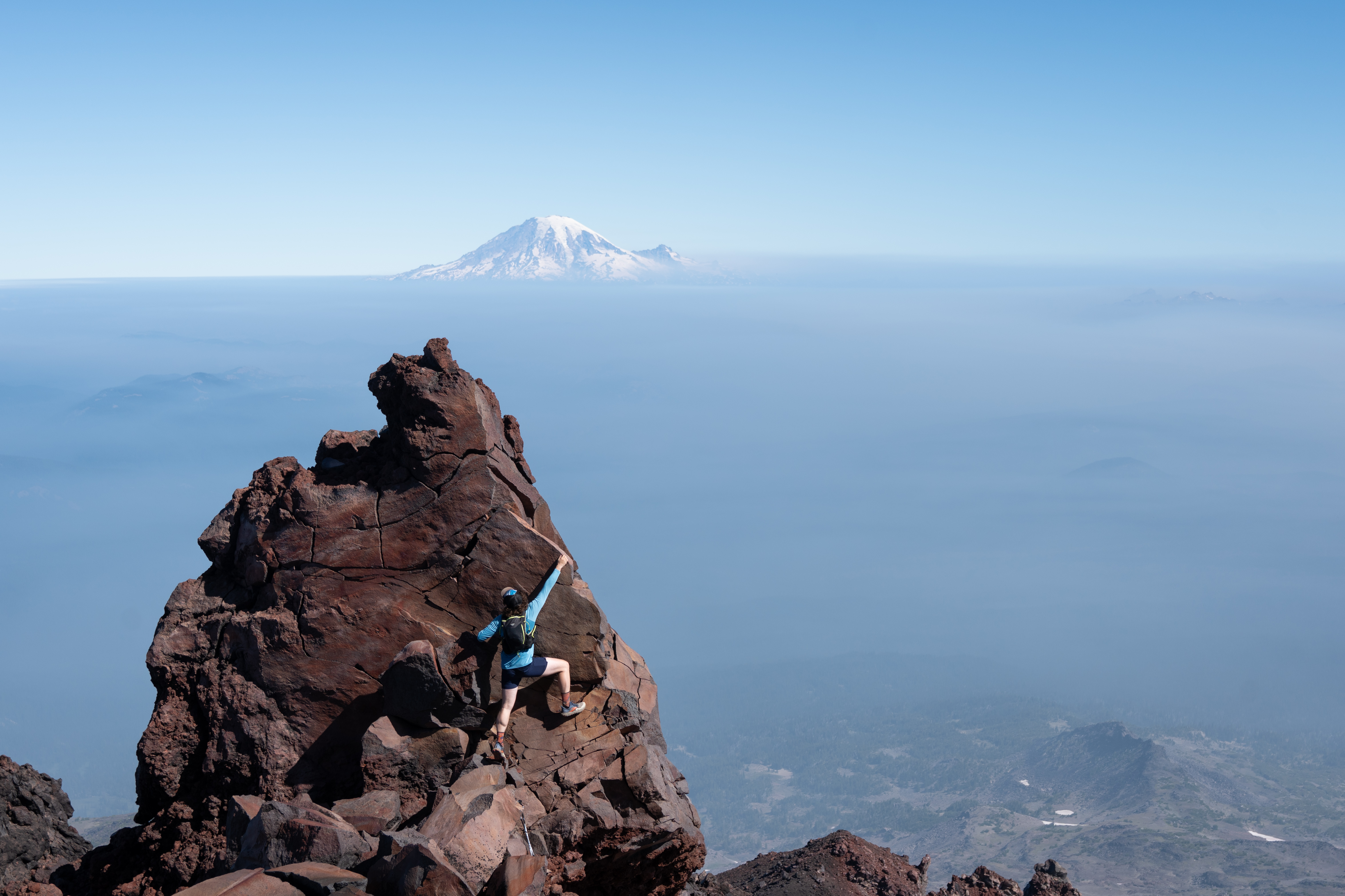 Scrambling on the north ridge of Mt. Adams