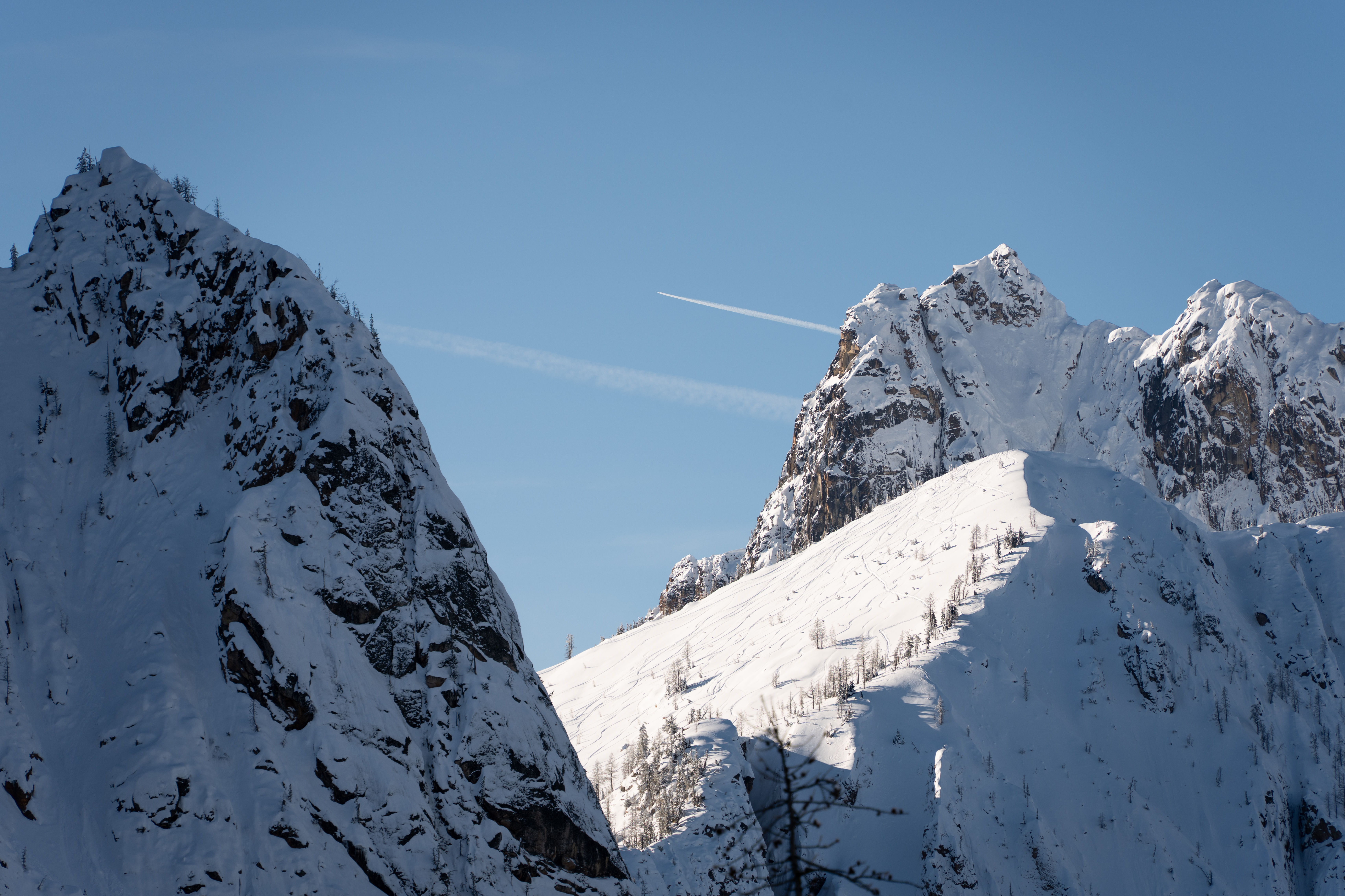 Ski tracks at Washington Pass