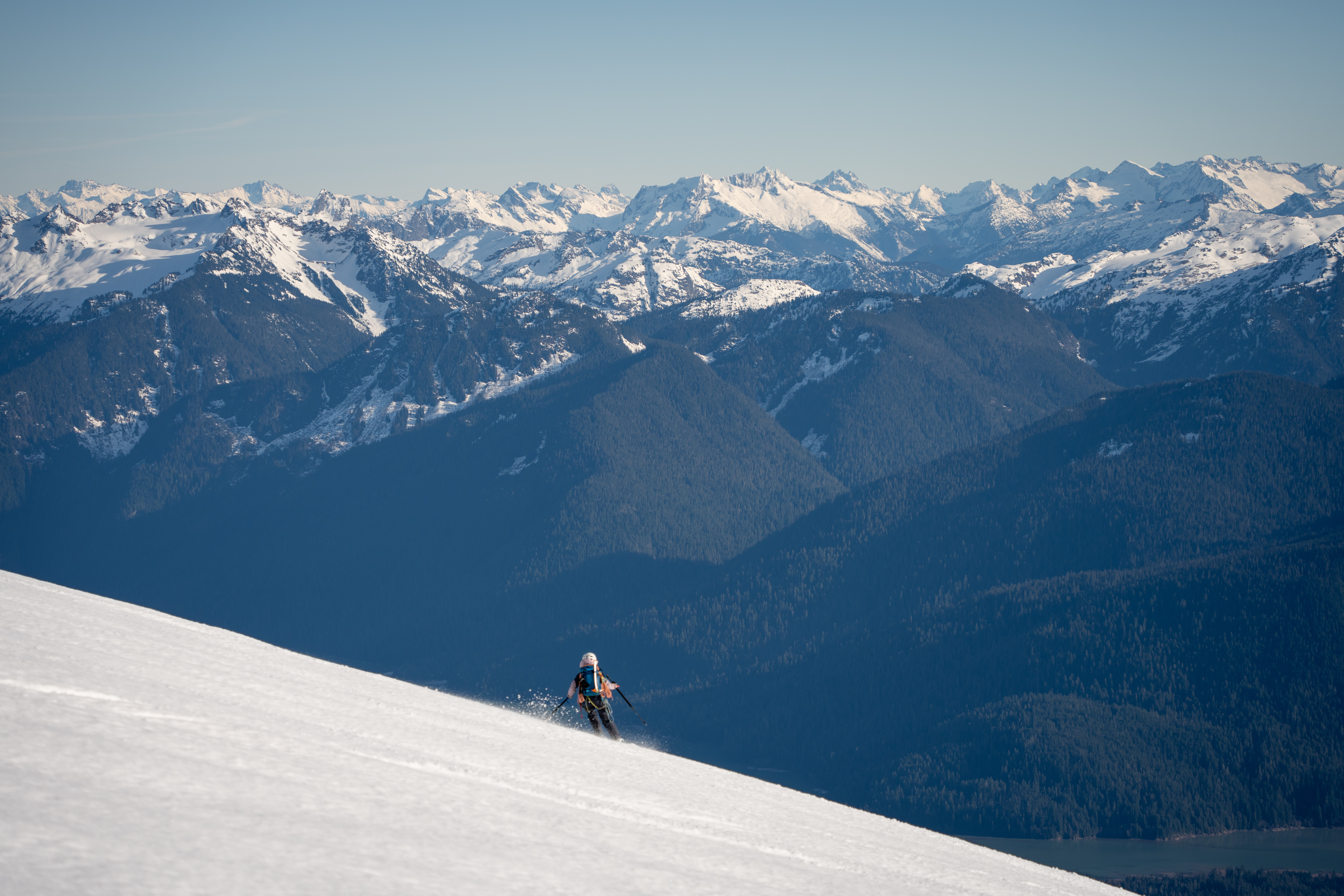 Skiing above Baker Lake